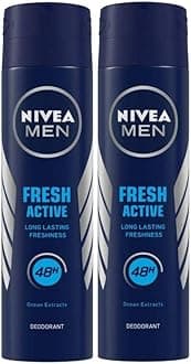 NIVEA Fresh Active Spray Deodorant For Men , 2 Count