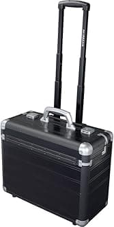 Pilotenkoffer DISCOVERY, Trolley aus Aluminium, Rollkoffer schwarz, Businesstrolley, Aktenkoffer Pilot Case, 48 cm, 34 liters, Black (Schwarz)
