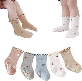 Baby Toddler Girls Ruffle Socks Newborn Infant Girl's Knee High Solid Cotton Long Socks