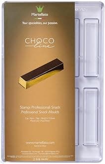 Martellato Polycarbonate Chocolate Mold, Rectangle/Half-Round Bar Rectangle 96mm transparent MA1921
