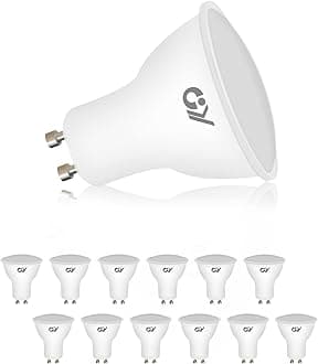 GY GU10 LED Bulb 6W Cool White 6500K Light Bulbs, 450 Lumen Replaces 60W, 120° Beam Angle Reflector Non Dimmable,12 PCS