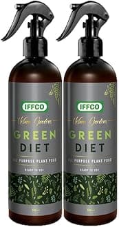 IFFCO Urban Gardens - Green Diet - 1000 ML - Organic Plant Food For Potted Indoor & Outdoor plants, Balanced Macro & Micro Nutrients, Ready to Use Spray (1000 ML)
