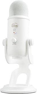 Logitech Creators Blue Yeti USB Microphone for Gaming, Streaming, Podcast, YouTube, Discord, PC, Studio Sound, Plug & Play-Whiteout