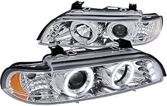 Spec-D Tuning 2LHP-E3997-TM Bmw E39 5-Series 528I 530I 540I Dual Halo Led Chrome Projector Headlights