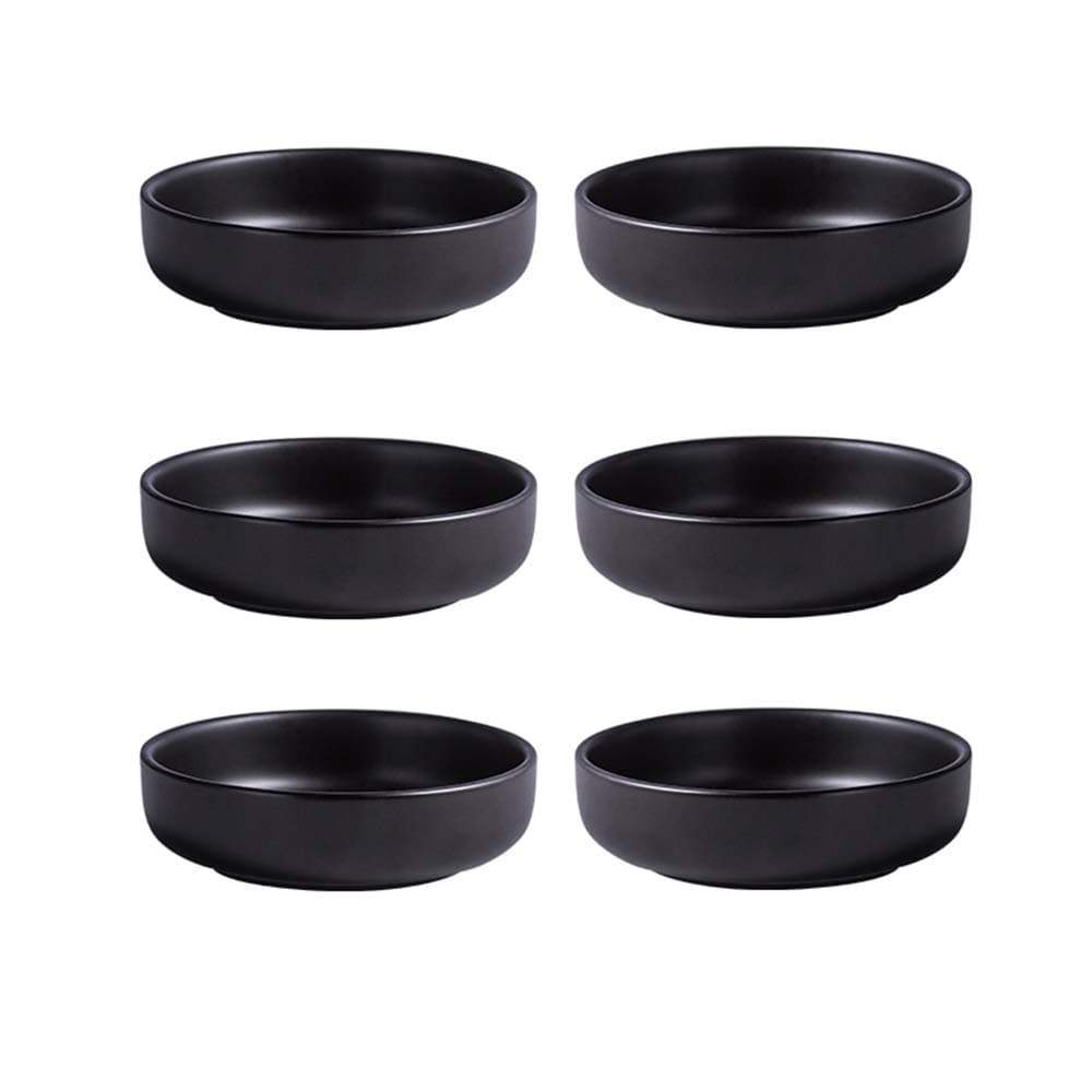 Colias Wing 3.5 Inch Simple Style Single Color Pattern Stylish Design Multipurpose Porcelain Side Dish Bowl Seasoning Dishes Soy Dipping Sauce Dishes-Set of 6