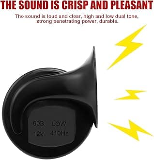 Super Loud Train Horns, Car Waterproof Durable Air Electric Snail Horn, 12V Raging Sound Air Horns Replacement Kit, Automotive Accessories Universal for Car, Motorcycle, Truck, Bike, Boat (Black)