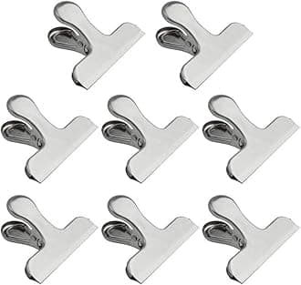 Chip Bag Clips, 8 Pack Large Stainless Steel Air Tight Bag Clip Perfect for Kitchen &Office (Silver)