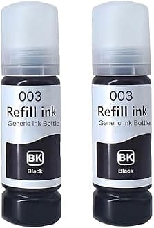 003 Black Premium Refill Ink for Epson L3110, L3150, L3250, L3252 L3115, L3116, L3101, L3210, L3215, L3216, L3151, L3152, L3156, L5190 Printer B 2BK (V1)