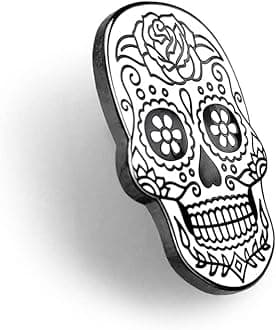 Day of the Dead Sugar Skull Enamel Lapel Pin (White)