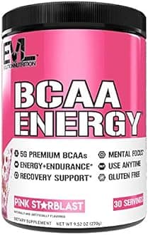 EVL BCAAs Amino Acids Powder - Rehydrating BCAA Powder Post Workout Recovery Drink with Natural Caffeine - BCAA Energy Pre Workout Powder for Muscle Recovery Lean Growth and Endurance - Peach Mango