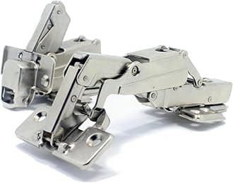 TamBee 1/2 Inch Overlay 165 Degree Cabinet Door Hinges 48mm Frameless Soft Close Hinges for Kitchen Corner Adjustable Lazy Susan for Cabinet,2 Pcs/1 Pair (Half Overlay)