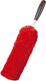OXO Good Grips Microfiber Hand Duster – Double-Sided Flexible Head – Slim Profile for Tight Spaces – Washable & Reusable – Non-Slip Handle
