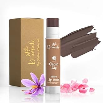 Kaumudi Handmade & 100% Natural 3 In 1 Lip Balm (Lip Tint, Cheek Tint, Eye Shadow) Made With Rose & Saffron Essential Oil, Best For Dry, Damaged & Chapped Lips, Hydrates & Moisturizes (Cacao Lip)