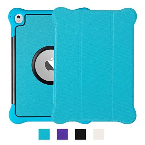 iPad Pro 9.7 Case, IPHIGENIA Lightweight Leather Flip Stand Case with Silicone Dual Layer Protection Shockproof Magnetic Smart Cover Case Support Sleep and Awake Function Blue