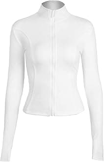 Women's Slim Fit Full Zip Athletic Running Sports Workout Jacket with Pockets