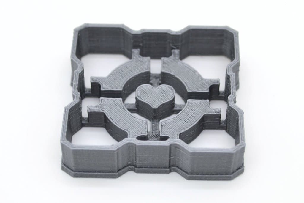 Portal Companion Cube Cookie Cutter Small - Silver PLA - 3D Printer - 3D Printed