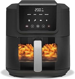 5L Air Fryer Slim (2025) with 100% Toxin-Free Ceramic Coating—No PTFE, PFAS, PFOA or Microplastics, Clear Window, Light & Large Basket | 1500W, 4 Presets, 2-Year Warranty