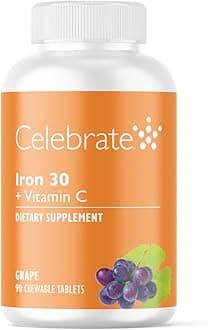 Iron 30 Iron with Vitamin C Chewables, Grape, 90 ct