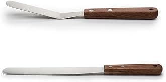 Fox Run Icing Spatula Set, 8" Offset and 13" Flat Decorating Spatulas, Stainless Steel