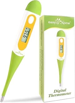 Easy@Home Digital Oral Thermometer for Kid, Baby, and Adult, Oral, Rectal and Underarm Temperature Measurement for Fever with Alarm EMT-021B-Green