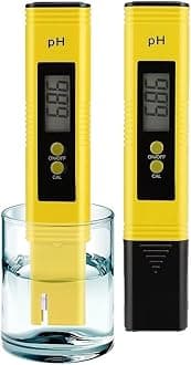 2PCS-PH Meter for Water Hydroponics Digital PH Tester Pen 0.01 High Accuracy Pocket Size with 0-14 PH Measurement Range for Household Drinking, Pool and Aquarium