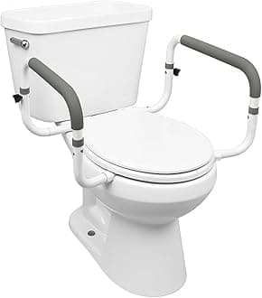 Carex Toilet Safety Frame - Toilet Safety Rails With Adjustable Width - Toilet Rails For Elderly, Handicap, Home Health Care Equipment After Surgery, Supports 300lbs