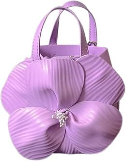 Mini Flower Evening Purse Floral Clutch Purses for Women PU Leather Evening Handbag with Chain Wedding Party Prom