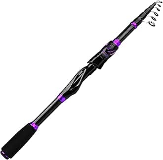 Fishing Rod and Reel Combo - 6.9ft Telescopic Spincast Rod with Left Handed Baitcasting Reel Combos - Sea Saltwater Freshwater Ice Bass Fishing Tackle Set - Fishing Rods Kit