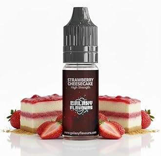 Strawberry Cheesecake Food Flavouring Drops 10ml - Premium Dessert Extract for Professional Baking - High Strength Food Grade by GALAXY FOOD FLAVOURS