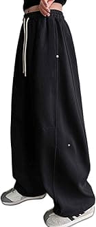 Boys' Open Bottom Fleece-Lined Sweatpants with Pockets High Elastic Waist Baggy Wide Straight Leg Pants 5-15 Years