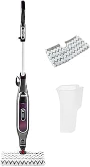 Automatic Klik n' Flip Steam Mop for Hard Floors with Intelligent Steam Control, Steam Blaster, 2 Machine Washable Cleaning Pads & Fill Flask, 350ml, 6m Cord, Grey/Bordeaux S6003UK