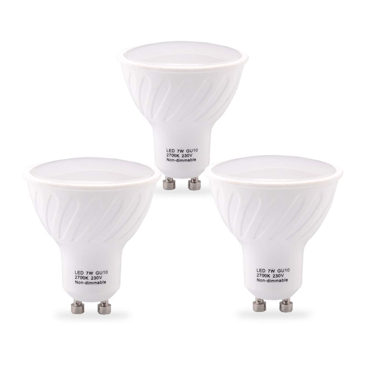 LED Spot Light Bulb GU10 5W Warm White Downlight - Pack of 3 MR16 LED Bulbs 500lm, 5000K, 120° Beam Angle, 30,000 Hours Lifespan, B4U 50 Watt Halogen Bulbs Equivalent