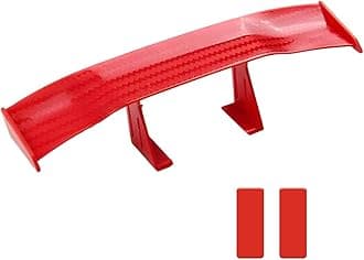 Car Spoiler Wing, Carbon Fiber Auto Exteriores Rear Tail Wings, ABS Automotive Mini Tiny Trunk Spoiler for Most Vehicles, Universal Car Accessories (Red Carbon Fiber, Small)