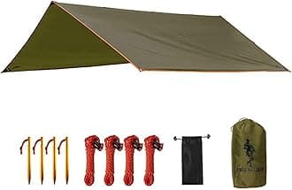 FREE SOLDIER Waterproof Portable Tarp Multifunctional Outdoor Camping Traveling Awning Backpacking Tarp Shelter Rain Tarp(Simplify Olive Brown 10×10ft)