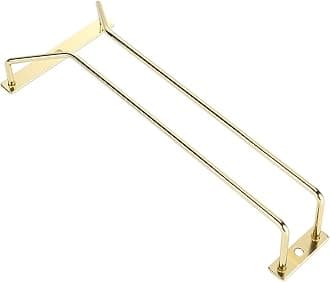 27.5cm Gold Wine Glass Rack Under Cabinet, Wine Glass Holder Under Shelf, Stemware Rack, Wine Glasses Storage Hanger, 1 Row