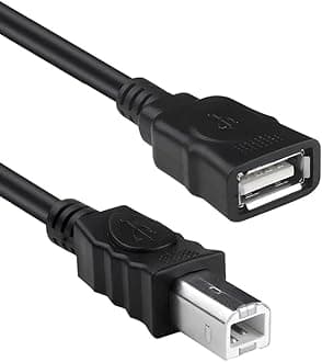HerfairUSB A to USB B Adapter Cable, USB A Female to B Male 2.0 Converter Cord, Type-B to USB Connector Cable for Printer/Scanner/Fax Machine to Computer/Laptop (1.8M/6FT)