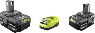 generic1 Ryobi ONE+ 18V Lithium-Ion 4.0 Ah Battery (2-Pack) and Charger Kit, 1 (PSK006)