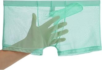 CerahomeMen's See Through Mesh Trunks Underwear Seperate Elephant Nose Boxer Briefs