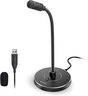 CMTECK USB Computer Microphone G009 Noise-Cancelling Recording Desktop Mic for PC/Laptop for Online Chatting Home Studio Podcasting Gaming Skype YouTube with Mute Function(Windows/Mac)
