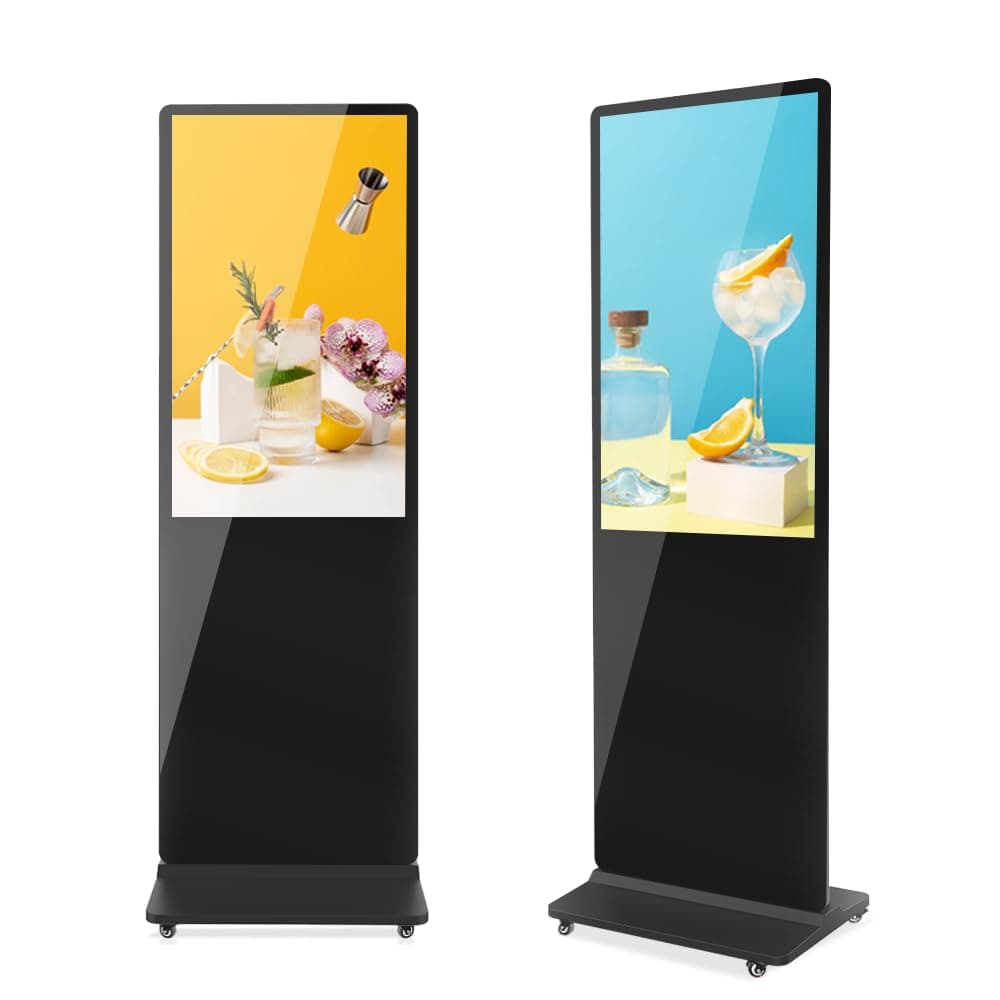 – 43 Inch Digital Display Screen, 4K UHD Touch Screen Kiosk with Auto Media Player, LCD Digital Signage Display Totem, Interactive Floor Standing Signage for Advertising & Retail Store