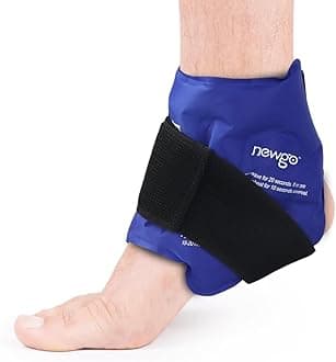 NEWGO Ankle Ice Pack Wrap for Injuries Reusable, Hot Cold Therapy Gel Foot Ice Pack for Pain Relief, Ankle Swelling, Achilles Tendinitis, Plantar Fasciitis, Sprained