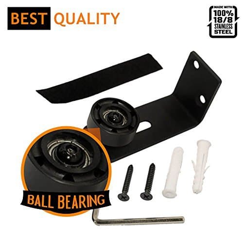 Barn Door Floor Guide Stay Roller ,Adjustable Wall Mount Guide, Ball Bearing Guide with Sticky Band ,Premium Stainless Steel Smooth Door Guide