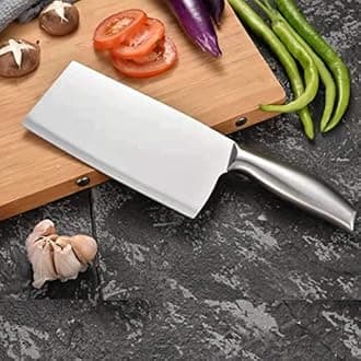 Swilak German HC Stainless Steel Ultra Sharp Cleaver Kitchen Knife with Ergonomic Non-Slip Handle, Heavy Duty Chinese Cleaver for Meat Cutting Vegetable Slicing for Home Kitchen Restaurant (Knife_CC)
