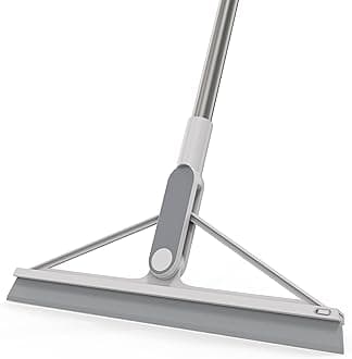 KOLLIEE Squeegee Broom Rubber Floor Squeegee 61" Long Handle Adjustable Floor Wiper for Tile Floor Garage Window Bathroom