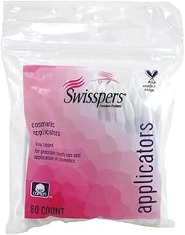 Swisspers Cotton Swabs 80 Count Cosmetic Applicators (3 Pack)