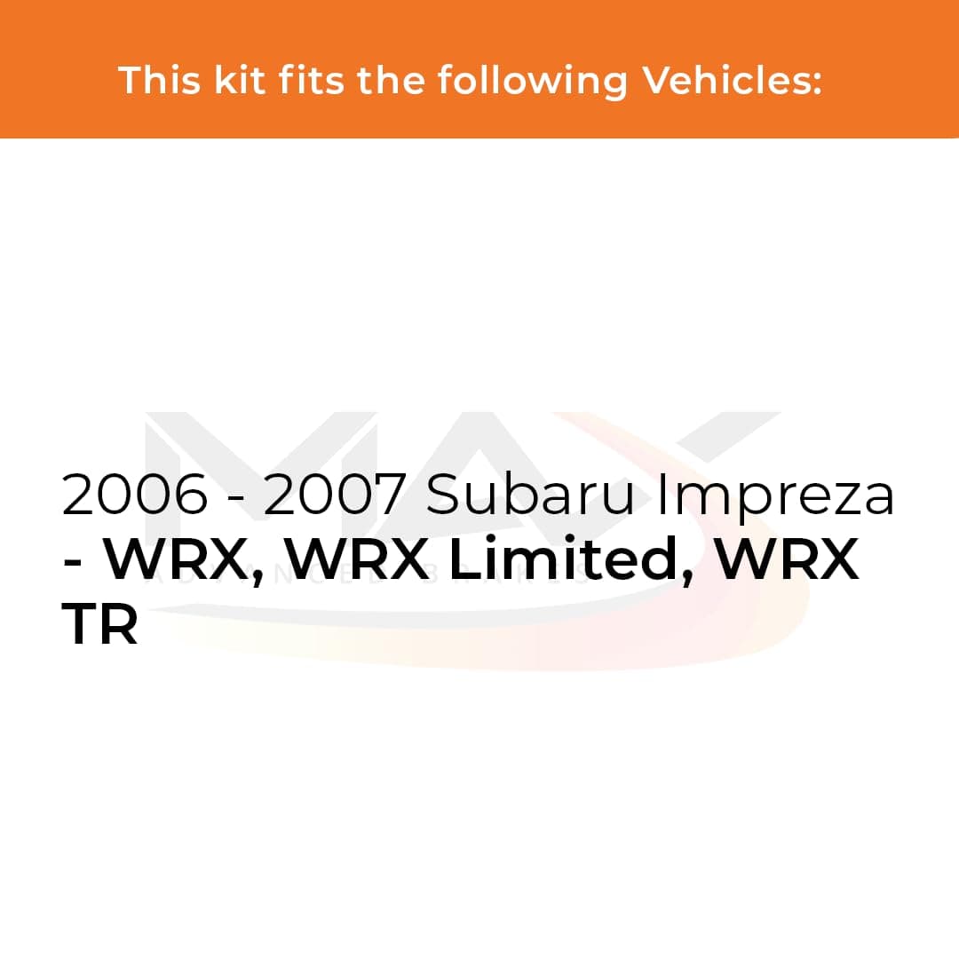 Max Advanced Brakes Front Brake Kit Compatible With 2006 2007 Subaru Impreza WRX Limited TR Replacement Premium OE Disc Brake Rotors and Ceramic Brake Pads