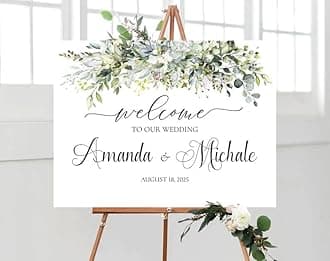 Wedding Signs, Wedding Welcome Sign, Welcome To Our Wedding Sign, Wedding Sign Board, Wedding Welcome Signs For Ceremony, Easel Stand For Wedding Sign, Wedding Shower Outdoor Sign #11