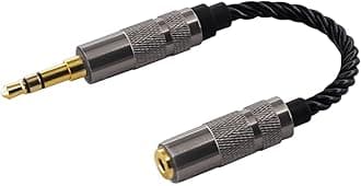 okcscHeadphone Adapter 3.5mm Male to 2.5mm Female Adapter for 2.5mm Cable Connected to 3.5mm Player Device High Stereo Audio Converter OFC Cable with Gold-Plated Plug 6 inch Length