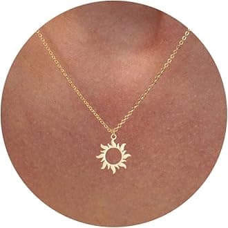 VRIUAGold Necklace for Women - 14K Gold Plated Dainty Italian Horn Star of David Butterfly Sun Lotus Volleyball Baseball Cowboy Boots Necklace Jewelry Everyday for Women