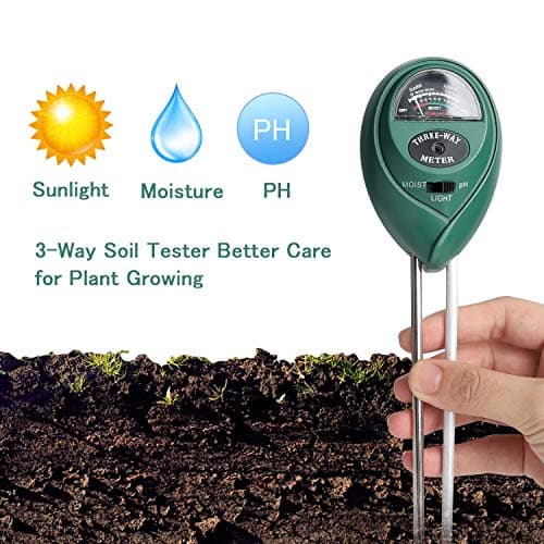 Soil Test Kit,Besmon 3-in-1 Soil Ph Meter，Soil Moisture Meter Indoor/Outdoor Plant Care Soil Tester Light and PH MeterFor Plant, Vegetables, Garden, Lawn, Farm,Soil PH Test Kit No Battery Needed